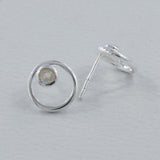 Moonstone Studs Silver Earring