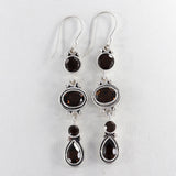 Smoky Quartz Silver Earrings