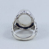 Natural Rainbow Moonstone Silver Ring