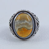 Natural Rainbow Moonstone Silver Ring