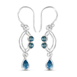 Blue Topaz  Silver Earrings