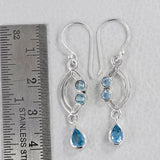 Blue Topaz  Silver Earrings