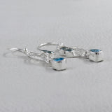 Blue Topaz  Silver Earrings