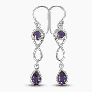 Amethyst Silver Earrings