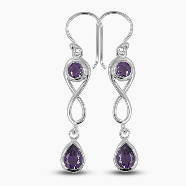 Amethyst Silver Earrings