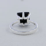 Square Cut Citrine Gemstone Silver Ring