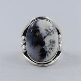 Dendritic Opal Gemstone Silver Designer Ring