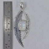 Rainbow Moonstone Silver Pendant