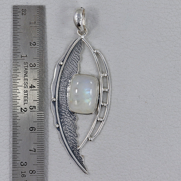 Rainbow Moonstone Silver Pendants