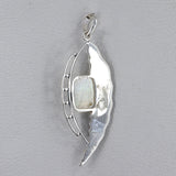 Rainbow Moonstone Silver Pendant