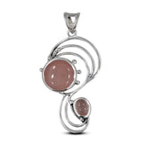 Rose Quartz 925 Sterling Silver Pendant