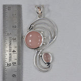 Rose Quartz 925 Sterling Silver Pendant