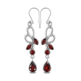 Garnet Silver Earrings