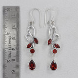 Garnet Silver Earrings