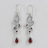 Garnet Silver Earrings