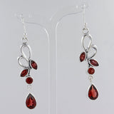 Garnet Silver Earrings