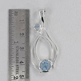 Blue Topaz Gemstone Silver Pendant