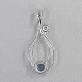 Blue Topaz Gemstone Silver Pendant