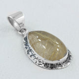 Golden Rutilated Quartz 925 Silver Pendant