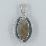 Golden Rutilated Quartz 925 Silver Pendant