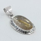 Golden Rutilated Quartz 925 Silver Pendant