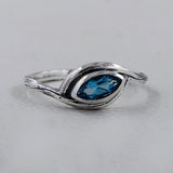 925 Sterling Silver Blue Topaz Rings