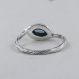 925 Sterling Silver Textured Blue Topaz Rings