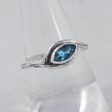 925 Sterling Silver Blue Topaz Rings