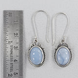 Blue Opal Silver Earrings
