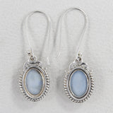 Blue Opal Silver Earrings