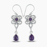 Blue Topaz Silver Earrings