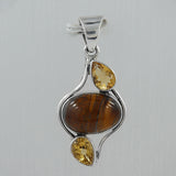 925 Silver Tiger Eye Pendant