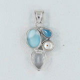 Larimar 925 Sterling Silver Pendant