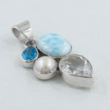 925 Sterling Silver Larimar Pendant