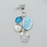 925 Sterling Silver Larimar Pendant