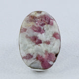 Pink Tourmaline Quartz Silver Ring