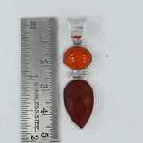 Natural Carnelian Silver Pendent