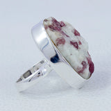 Pink Tourmaline Quartz Silver Ring