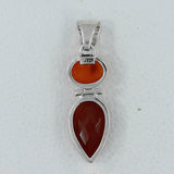 Natural Carnelian Silver Pendent