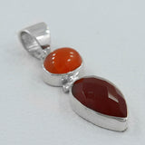 Natural Carnelian Silver Pendent