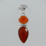 Natural Carnelian Silver Pendent