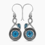 Blue Topaz Silver Earrings