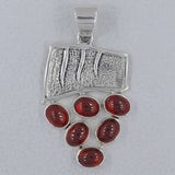 Multi-Color Tourmaline Solid Silver Pendant