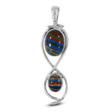 925 Silver Rainbow Calsilica Pendant