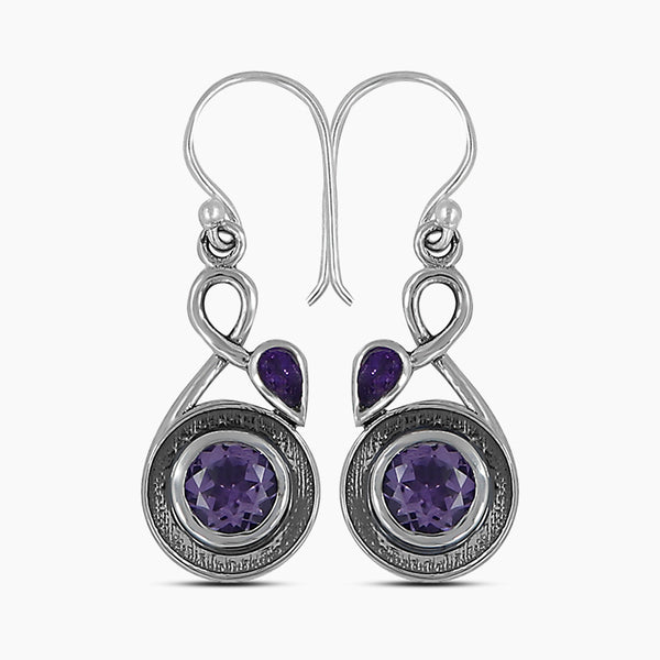 Blue Topaz Silver Earrings