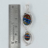 925 Silver Rainbow Calsilica Pendant