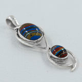 925 Silver Rainbow Calsilica Pendant