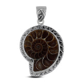 Fossil Ammonite Silver Pendant