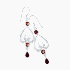 925 Sterling Silver Garnet Earrings