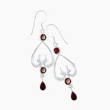 925 Sterling Silver Garnet Earrings